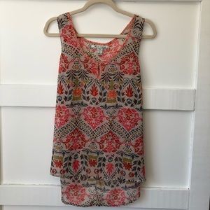 Semi sheer floral tank